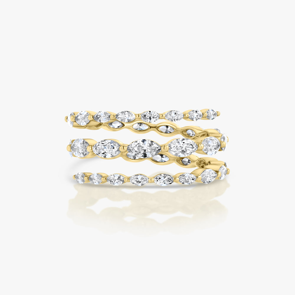 Mavie Marquise Spiral Ring