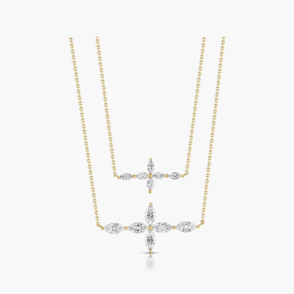 Cross Choker Necklace Mini 0.3ctw
