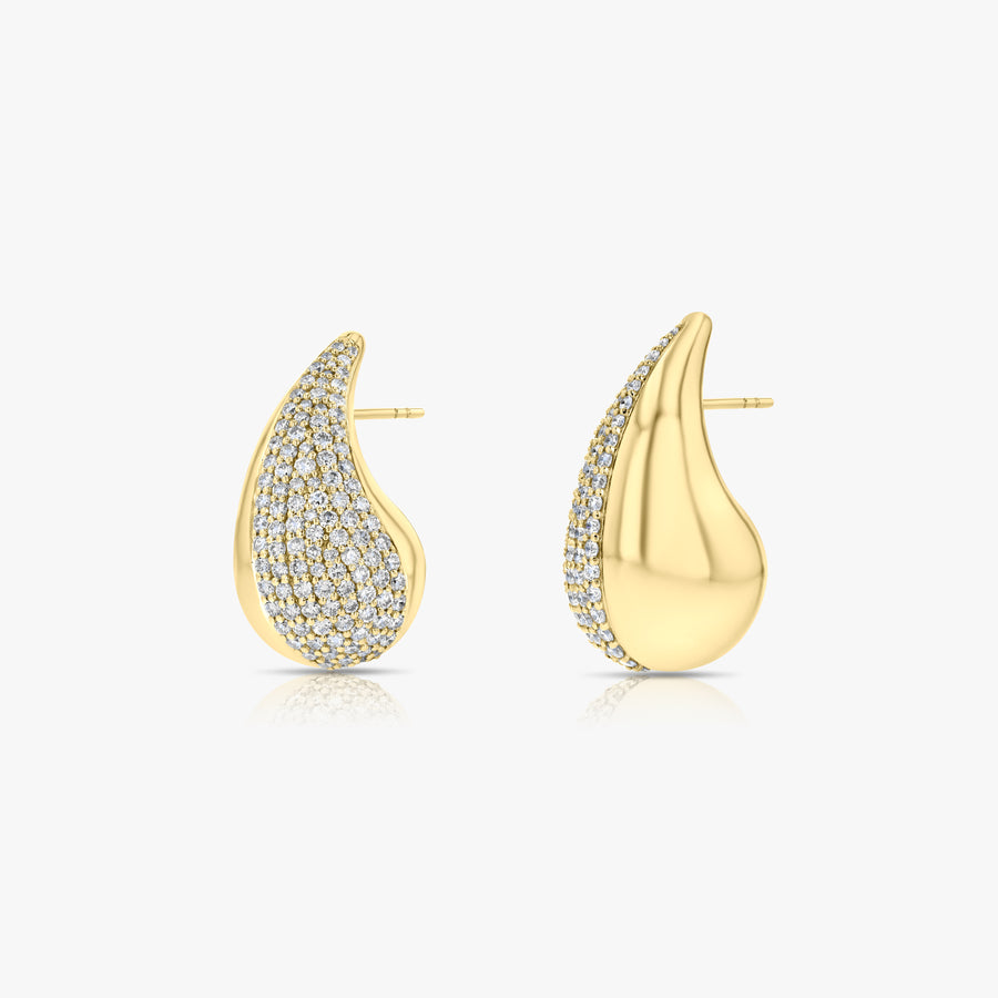 Mavie Edge Bold Half Diamond Earrings